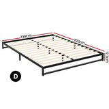 Artiss Bed Frame Double Size Metal BERU - Front View