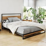 Artiss Bed Frame Double Size Metal Bed Frame DANE - Front View