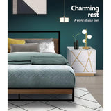 Artiss Bed Frame Double Size Metal Bed Frame DANE - Close-Up Angle