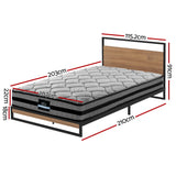 Artiss  Metal Bed Frame King Single Size Beds Platform with Mattress - Front View