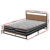 Artiss Bed Frame Queen Size Metal Frame DANE with Mattress - Front View