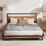 Artiss Bed Frame Queen Size Metal Frame DANE with Mattress - Top-Down View