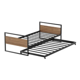 Artiss Bed Frame 2x Single Size Metal Trundle Daybed DEAN - Close-Up Angle