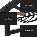 Artiss Bed Frame 2x Single Size Metal Trundle Daybed DEAN - Rear View