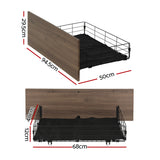 Artiss 2x Bed Frame Storage Drawers Trundle Black - Front View
