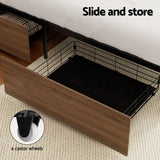 Artiss 2x Bed Frame Storage Drawers Trundle Black - 45-Degree Angle