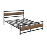 Artiss Bed Frame Double Size Metal Base Mattress Platform Foundation Black DREW - Close-Up Angle