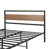Artiss Bed Frame Double Size Metal Base Mattress Platform Foundation Black DREW - Side View
