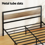 Artiss Bed Frame Double Size Metal Base Mattress Platform Foundation Black DREW - 45-Degree Angle