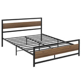 Artiss Bed Frame Queen Size Metal Base Mattress Platform Foundation Black DREW - Close-Up Angle