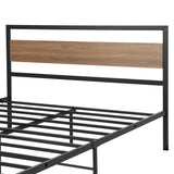 Artiss Bed Frame Queen Size Metal Base Mattress Platform Foundation Black DREW - Side View