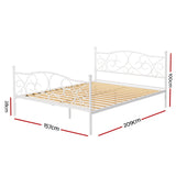 Artiss Bed Frame Queen Size Metal Bed Frame GROA - Side View