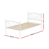 Artiss Bed Frame Single Size Metal Bed Frame GROA - Front View