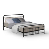 Artiss Bed Frame Metal Bed Frame LEO - Double (Black) - Rear View