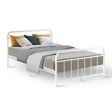Artiss Bed Frame Metal Bed Frame LEO - Double (White) - Close-Up Angle