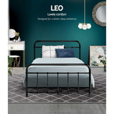 Artiss Bed Frame Metal Bed Frame LEO - King Single(Black) - Top-Down View