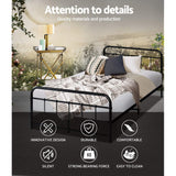 Artiss Bed Frame Metal Bed Frame LEO - King Single(Black) - 45-Degree Angle