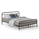 Artiss Bed Frame Metal Bed Frame LEO - Queen (Black) - Rear View