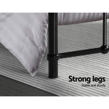 Artiss Bed Frame Metal Bed Frame LEO - Queen (Black) - 45-Degree Angle