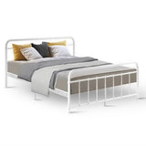Artiss Bed Frame Metal Bed Frame LEO - Queen (White) - Close-Up Angle