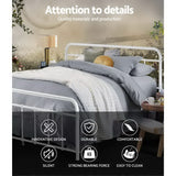 Artiss Bed Frame Metal Bed Frame LEO - Queen (White) - Top-Down View