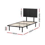 Artiss Bed Frame King Single Size Metal Frame NOE - Front View