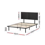 Artiss Bed Frame Queen Size Metal Frame NOE - Front View
