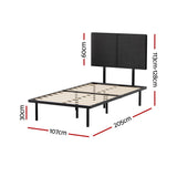Artiss Bed Frame King Single Size Metal Frame NOR - Front View