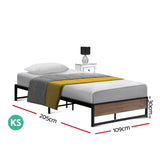Artiss Bed Frame Metal Bed Frame Bed Base OSLO - King Single - Front View
