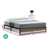 Artiss Bed Frame Metal Bed Frame Bed Base OSLO - Queen - Front View