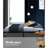 Artiss Bed Frame Metal Bed Frame Bed Base OSLO - Queen - Rear View