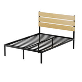 Artiss Bed Frame Double Size Metal Base Mattress Platform Foundation Black PAULA - Close-Up Angle