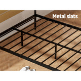 Artiss Bed Frame Double Size Metal Base Mattress Platform Foundation Black PAULA - 45-Degree Angle