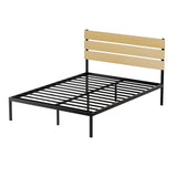 Artiss Bed Frame Queen Size Metal Base Mattress Platform Foundation Black PAULA - Rear View