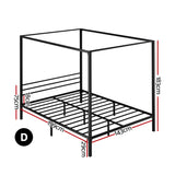 Artiss Bed Frame Double Size Metal Bed Frame POCHY - Front View