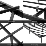 Artiss King Bed Frame,Floating Metal Bed Frame with Smart LED Lights - Sturdy Metal Platform Bed Base, Silent Design, Tool-Free Assembly, 300KG Capacity for Home/Hotel/Master Bedroom? - Rear View