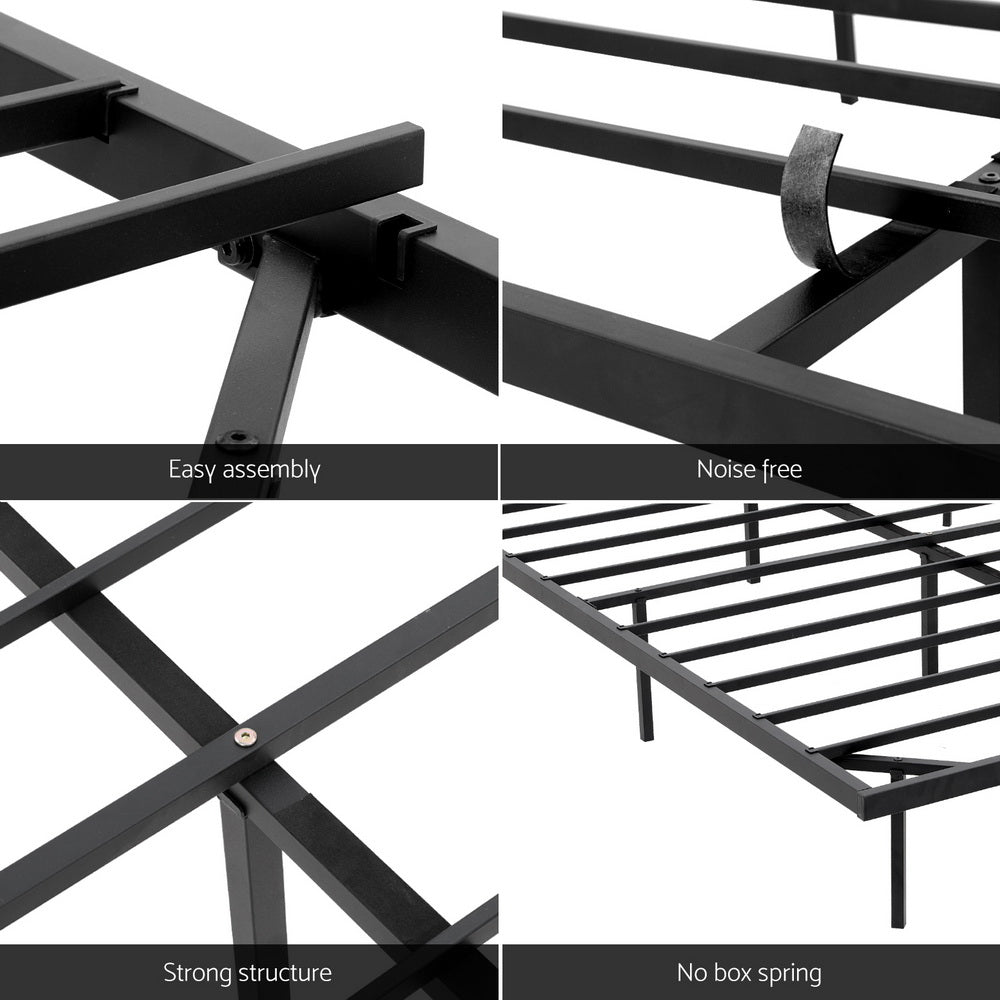 Artiss Queen Bed Frame,Floating Metal Bed Frame with Smart LED Lights - Sturdy Metal Platform Bed Base, Silent Design, Tool-Free Assembly, 300KG