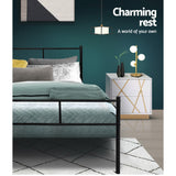 Artiss Bed Frame Double Metal Bed Frame SOL - Rear View