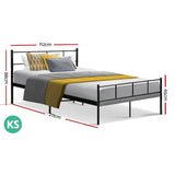 Artiss Bed Frame King Single Metal Bed Frame SOL - Front View