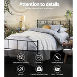 Artiss Bed Frame King Single Metal Bed Frame SOL - Side View
