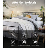 Artiss Bed Frame Queen Metal Bed Frame SOL - Top-Down View