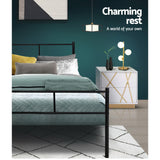 Artiss Bed Frame Queen Metal Bed Frame SOL - Rear View