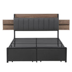 Artiss Metal Bed Frame Queen Size with 2-Tier Hidden Storage with Charging Station