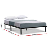 Artiss Bed Frame Double Size Metal Frame TED - Front View