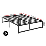 Artiss Bed Frame Double Size Metal Bed Frame TINO - Front View