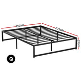 Artiss Bed Frame Queen Size Metal Bed Frame TINO - Front View
