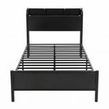Artiss Bed Frame Single Size with Storage Shelf Headboard Charging Station GRID - Side View