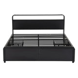 Artiss King Metal Bed Frame 4 Drawers Hidden Storage Headboard HEDY - Top-Down View