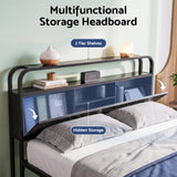 Artiss King Metal Bed Frame 4 Drawers Hidden Storage Headboard HEDY - 45-Degree Angle