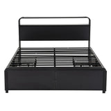 Artiss Queen Metal Bed Frame 4 Drawers Hidden Storage Headboard HEDY - Top-Down View